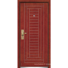 Porte blindée en acier en acier / porte de sécurité en bois en acier (YF-G9002)